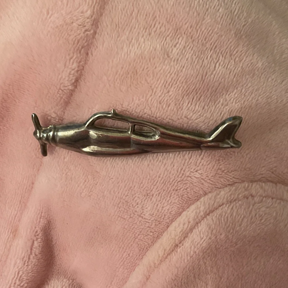 Silver Airplane Shaped pin Decoration